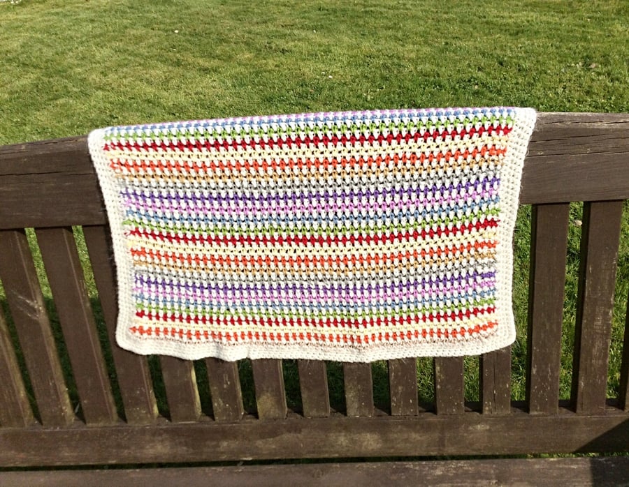 Crochet Rainbow Baby Blanket 