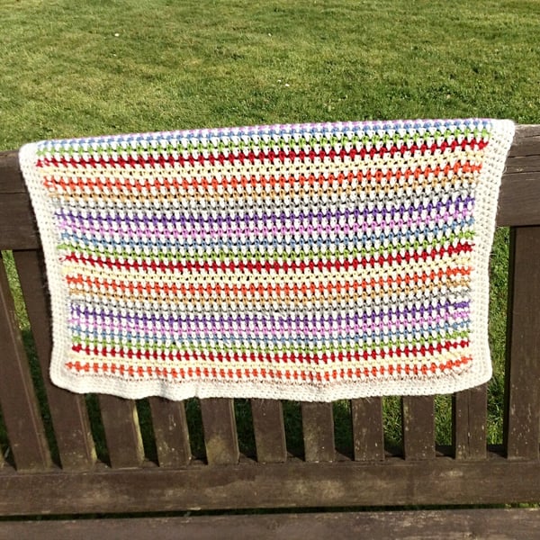 Crochet Rainbow Baby Blanket 