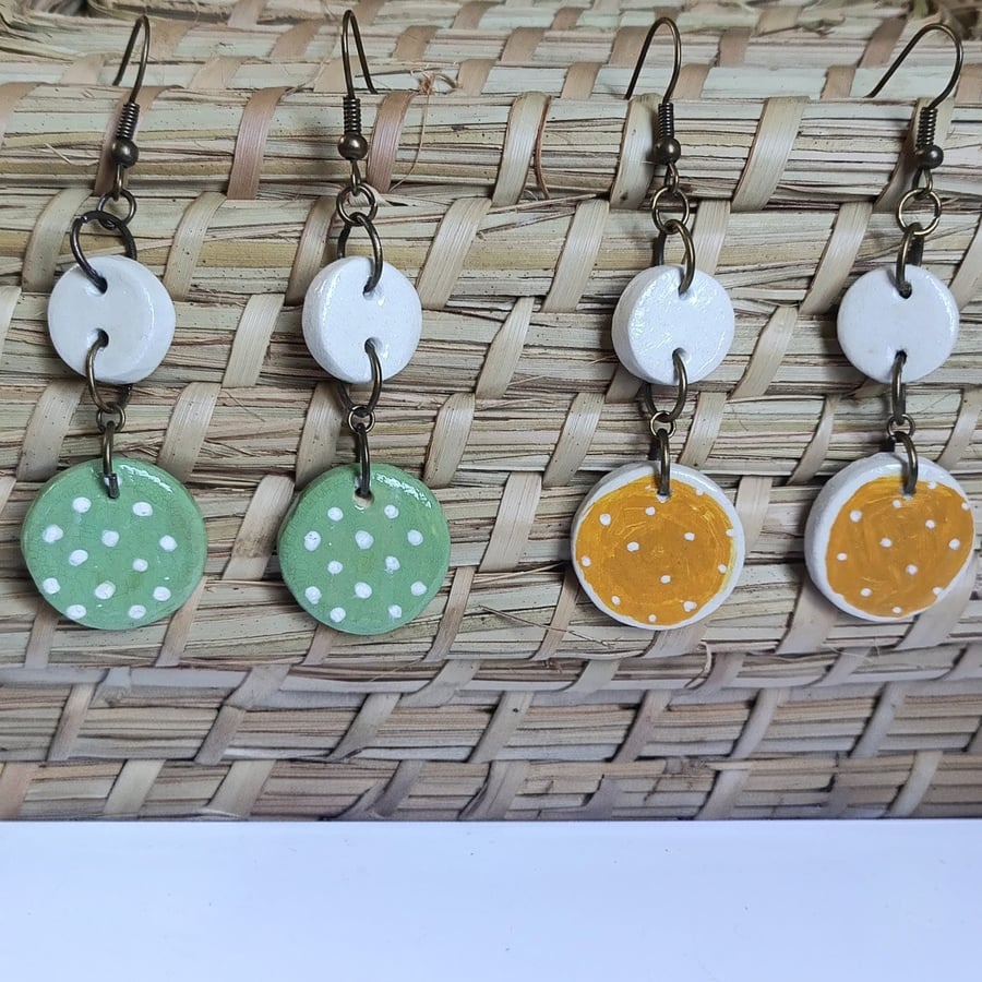 Polka dot dangle earrings 