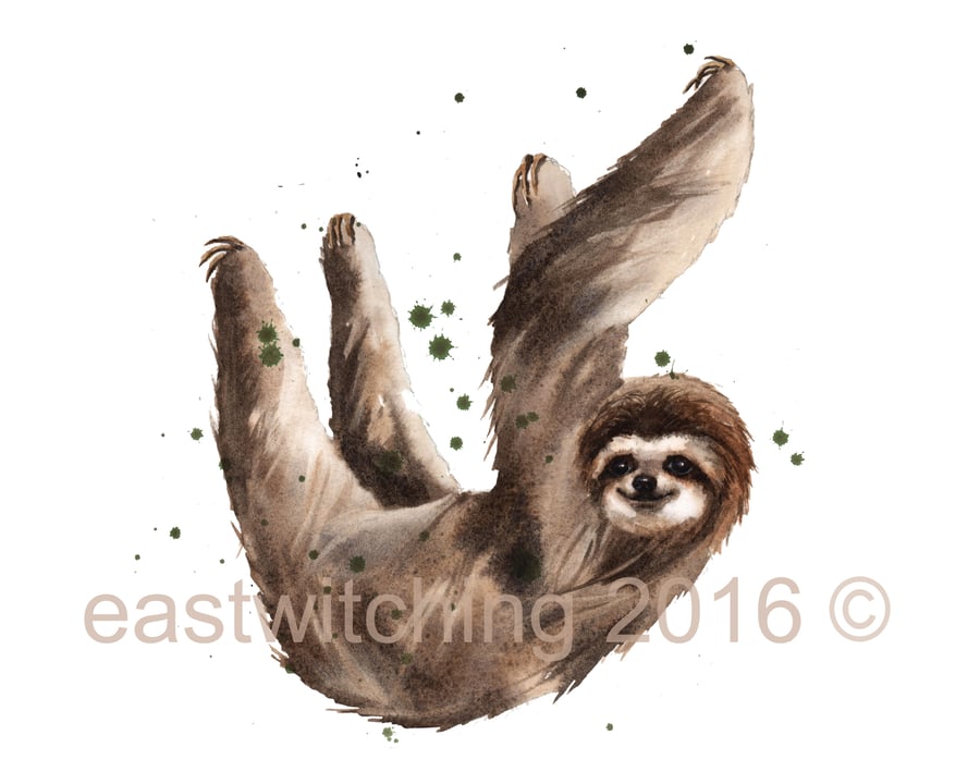 Sloth Watercolour Print