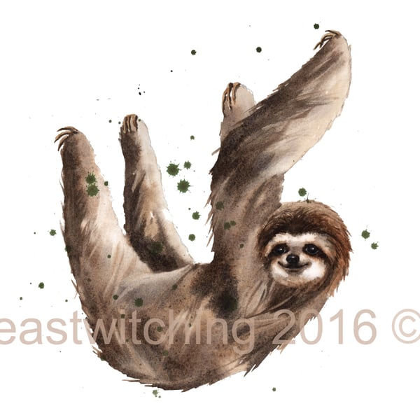Sloth Watercolour Print
