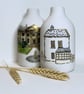 Hand-painted Wedding venue or house illustration bud vase 