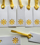 gift tags.  yellow flower gift tags. 10 gift tags. Ref 169.  - Image 1