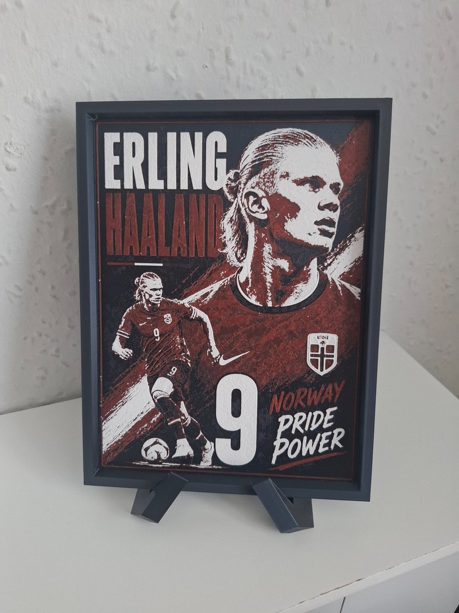 Erling Haaland 3D HueForge Framed Print - 8 x 6 Inch - Stand Included