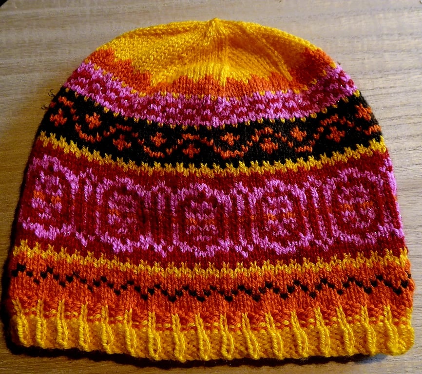 Fairisle handknitted unique hat