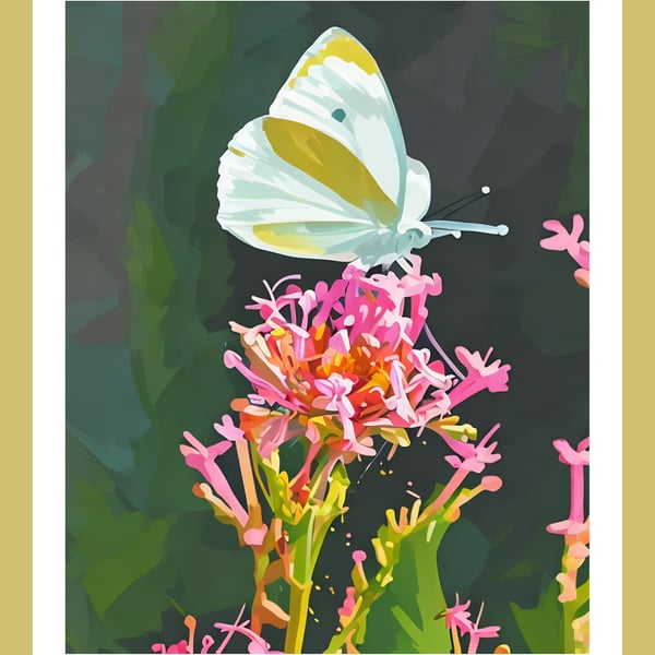 Butterfly in Norfolk Garden Greeting Card A5 Size 
