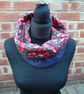 Poppy neck warmer, adult fleece scarf, poppy snood, blue and red neck warmer - Image 4