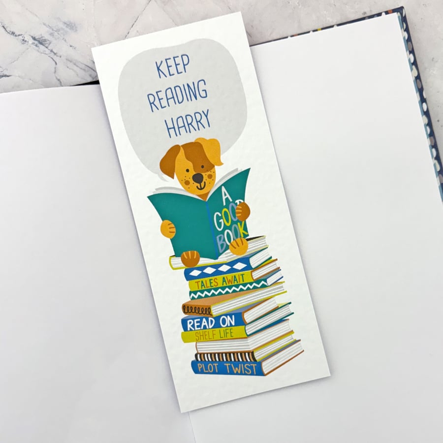 Personalised school bookmarks - Gift from teacher to children - Dog design