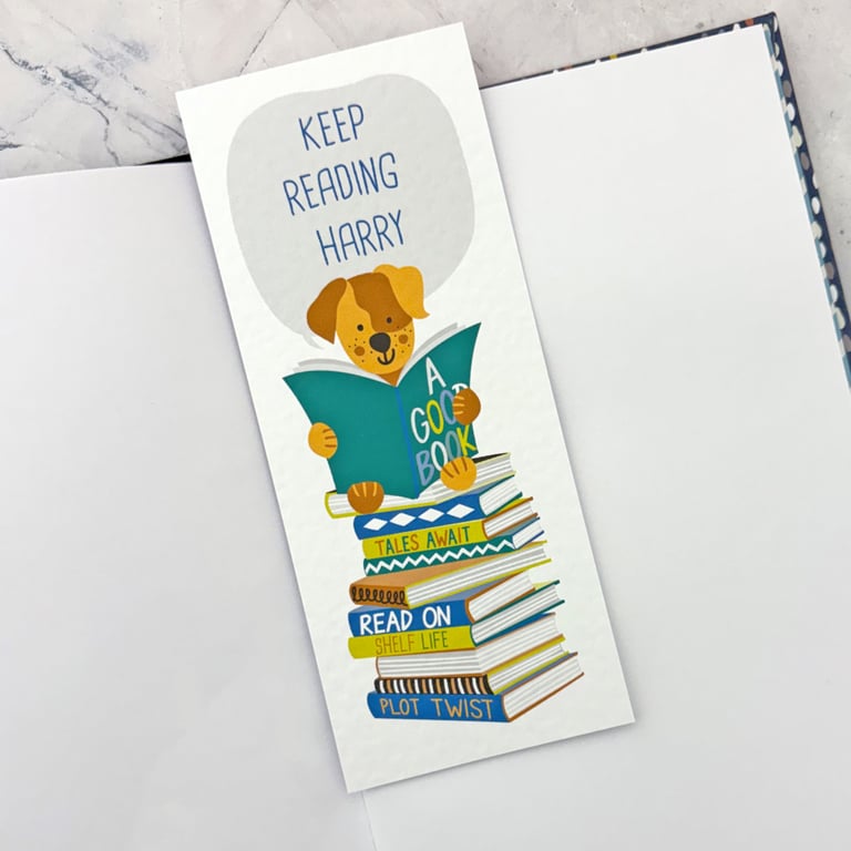Personalised school bookmarks - Gift from teacher to children - Dog design