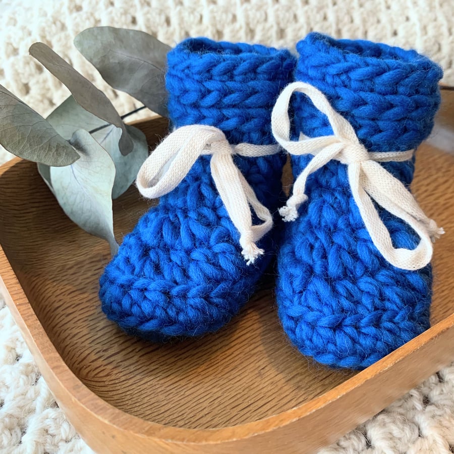 Wool Baby Booties Chunky Modern Style