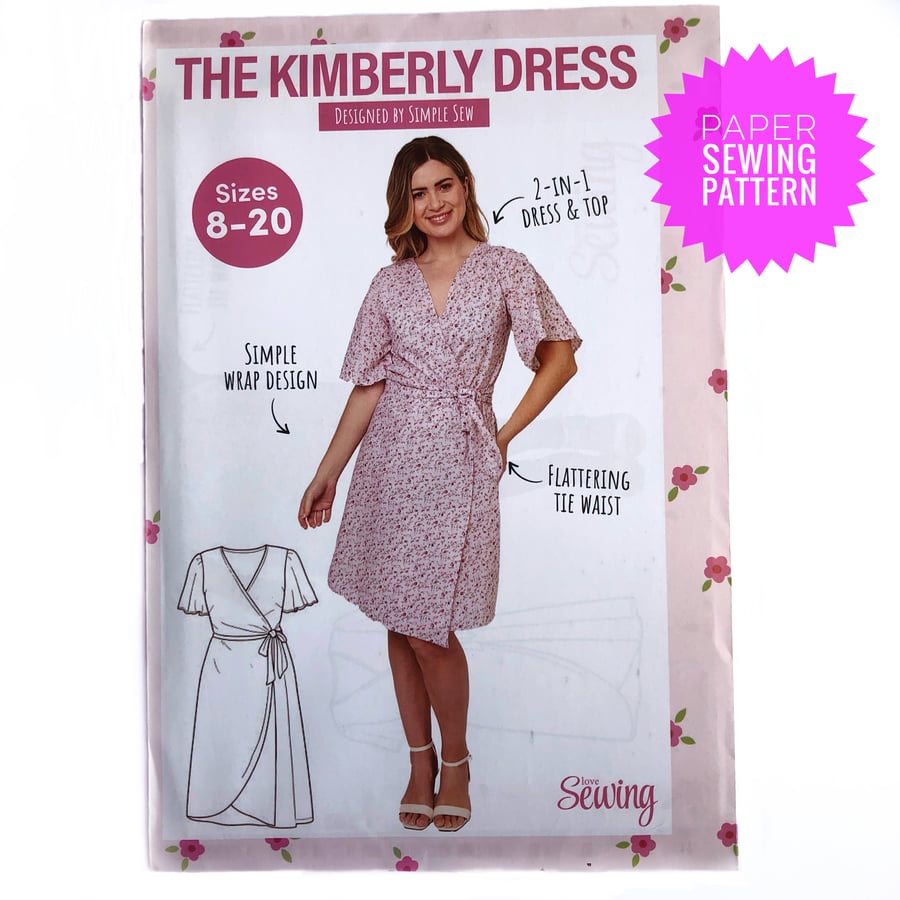 Paper Sewing Pattern, The Kimberley Dress, New and Unopened