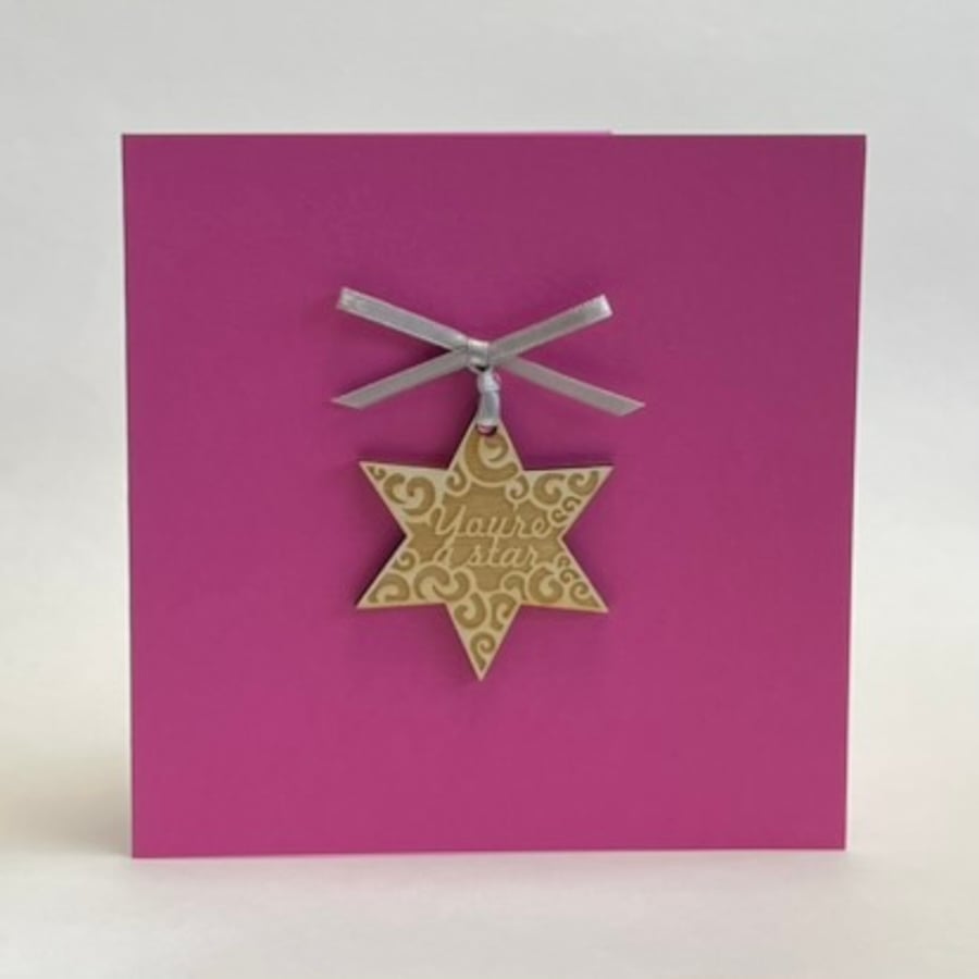 'You're a star' card with detachable decoration