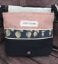Upcycled Coffee Sack -  Crossbody Shoulder Bag - Teal and leaf pattern - Image 4