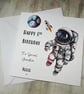 Space Personalised Birthday Card For Him Her Happy Birthday Son Daughter Brother - Image 3