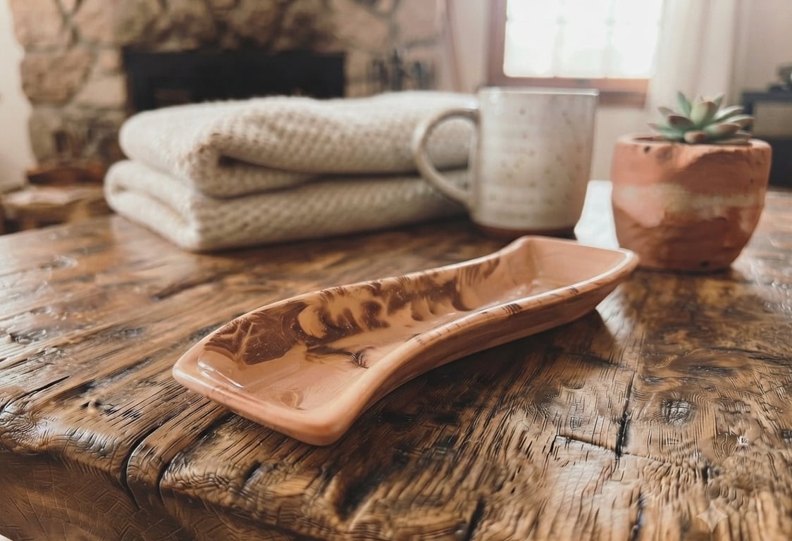 Small Brown Terracotta-Inspired Eco-Resin Trinket Dish