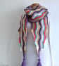 SCARF .Fine wool blend  . ' Autumn' .Unique .Crochet . Multicoloured. - Image 2