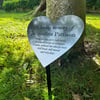 Memorial Grave Plaque Temporary Grave Marker Heart Grave Remembrance ornament 