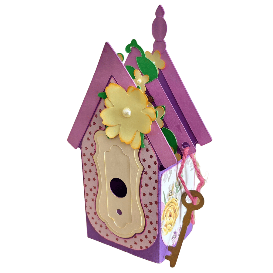 3D Birdhouse Pop Up Box Card, Bird Lover Birthday Card, Garden Lover Greeting