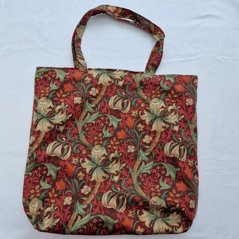 William Morris "Golden Lily Minor" fabric floral print shoulder tote bag