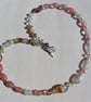 Watermelon Tourmaline Gemstone Chunky Beaded Necklace "Cherry Dayz" - Image 3
