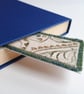 Textile bookmark - aqua green embroidered curtain, wool and velvet fabrics - Image 4