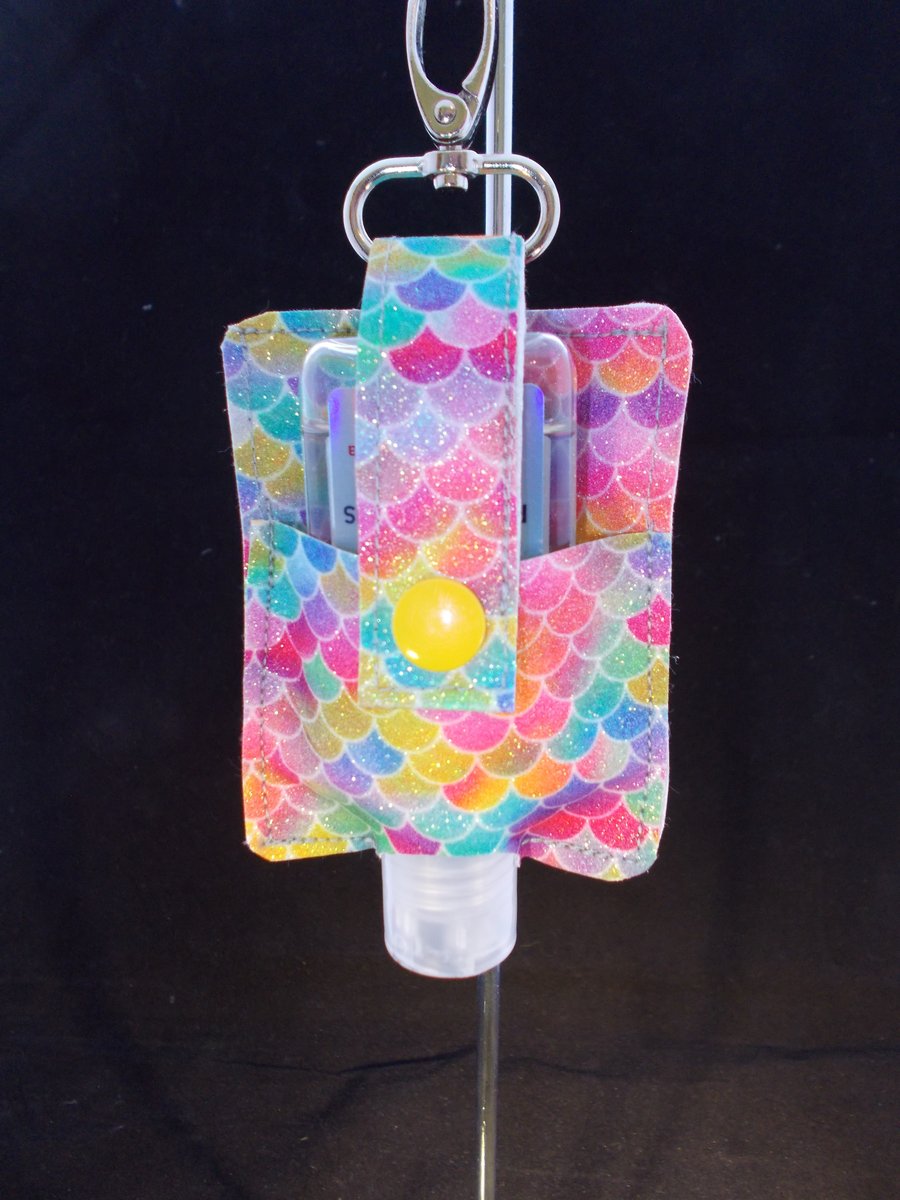 Hand Sanitiser Holder - Bright Mermaid Scales