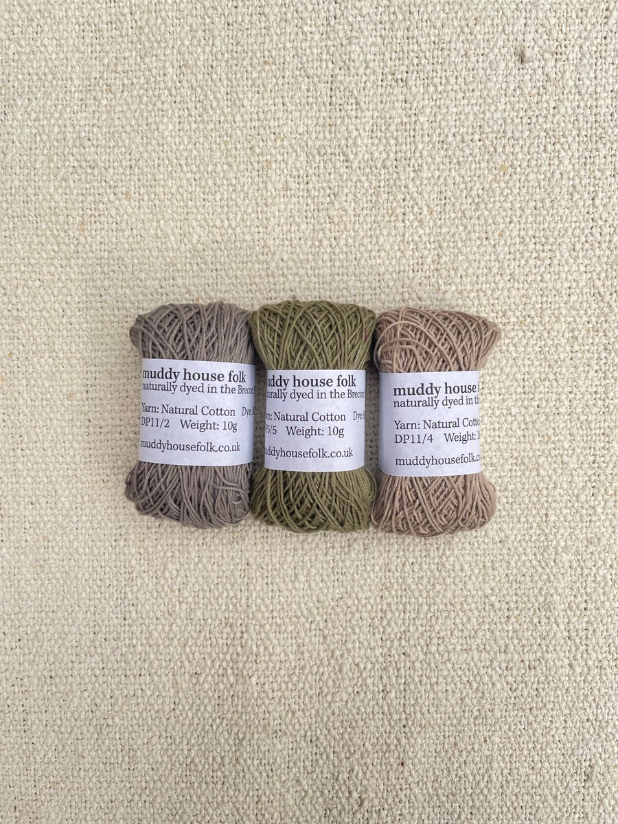Naturally dyed yarn bundle, x3 10g balls