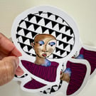 Afro Girl Sticker People Portrait Matt Vinyl Waterproof Sticker