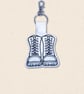 Military Combat Boots Keyring - Embroidered Faux Leather Forces Gift