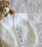 16" White Baby Boys Knots Patterned Cardigan - Image 1