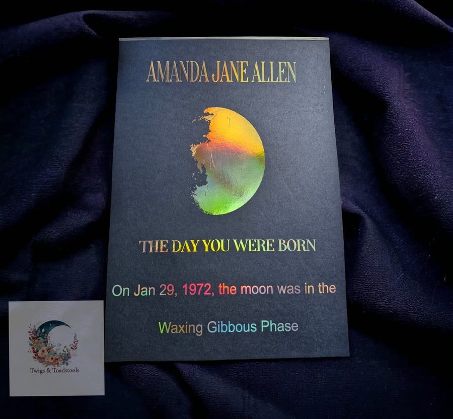 Personalised birthday moon foil print 