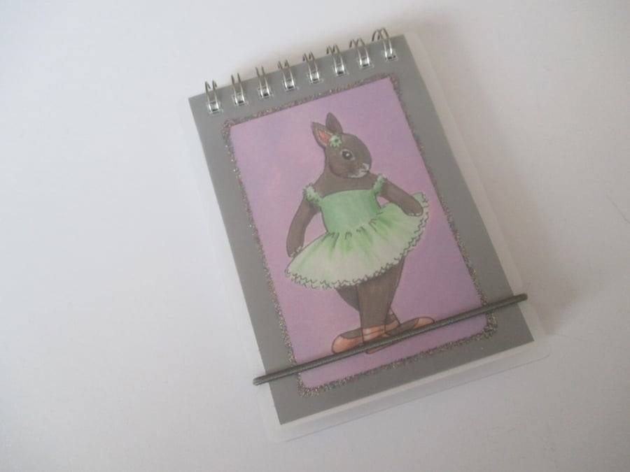 Ballet Dancing Bunny Rabbit Mini Notebook Minty Ballerina BunBun