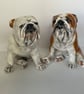 Personalised British Bulldog salt and pepper shaker set.