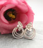 Sterling silver flower earrings, silver stud earrings, flower jewellery - Image 6