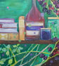 Forager's Shelf - Blackberries and Books, original artwork  - Image 3