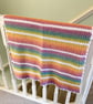 Scallop edge Striped Crocheted Baby Blanket - Image 2