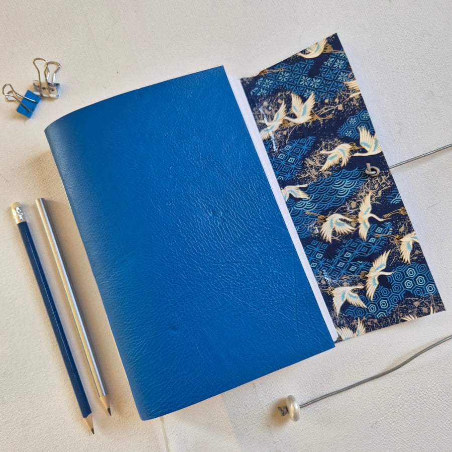 Bright Blue Crane Chiyogmai Journal or Sketchbook, A5 size