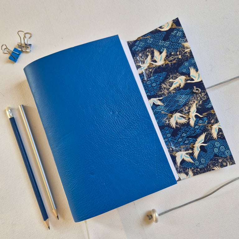 Bright Blue Crane Chiyogmai Journal or Sketchbook, A5 size