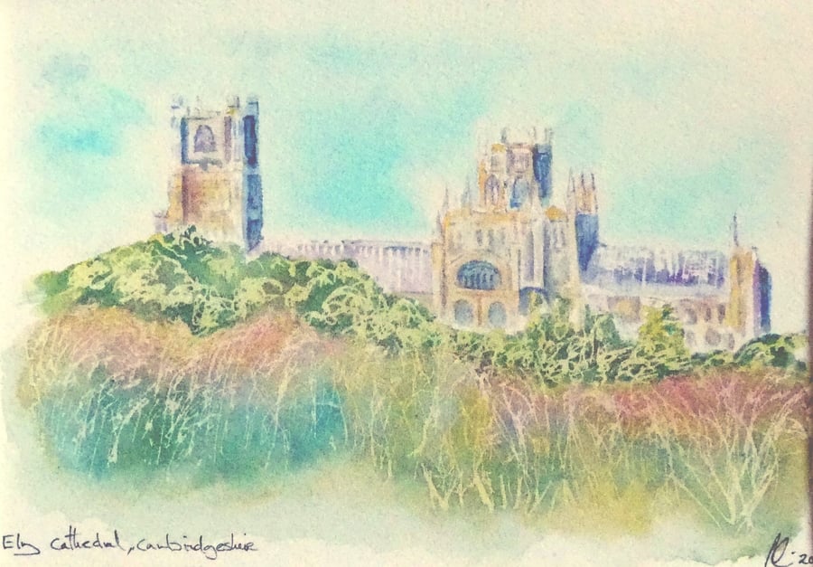 Ely Cathedral Original Watercolour Painting