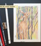 Little Deer original drawing, small letterbox art gift - Image 2