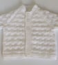 Baby cardigan white knit 0-3 months  - Image 3