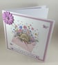 Handmade birthday card - bear with envelope of flowers - Image 8