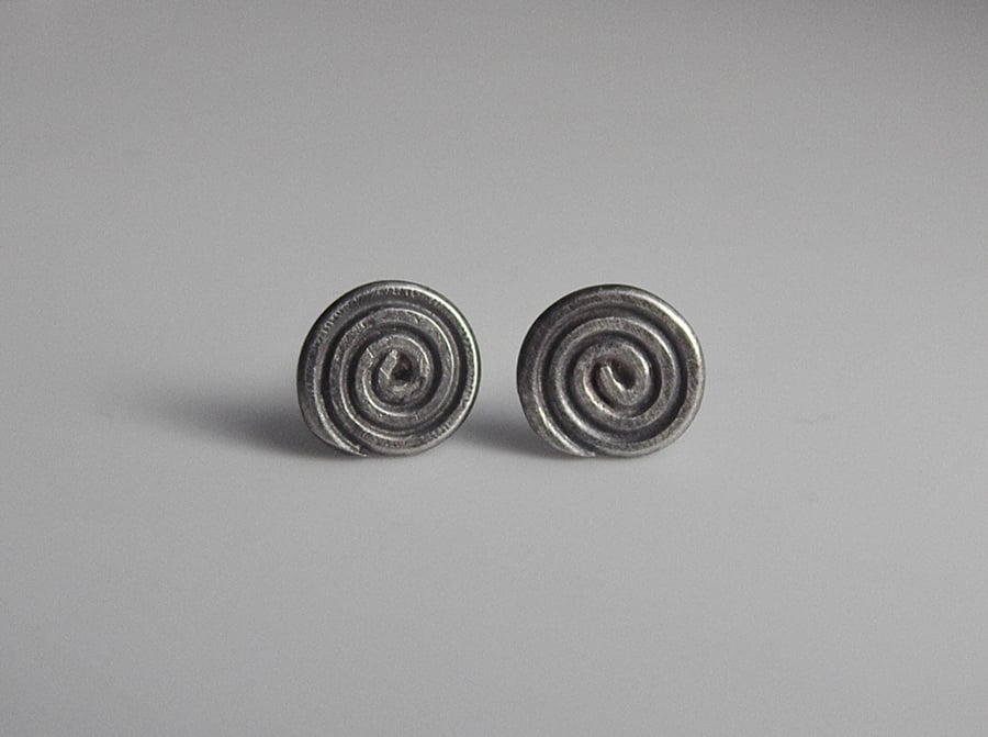Small Sterling Silver Spiral Post Earrings
