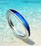 Enamel Ring, freeform ring, enamel, ocean ring, wave ring, blue river ring,   - Image 10