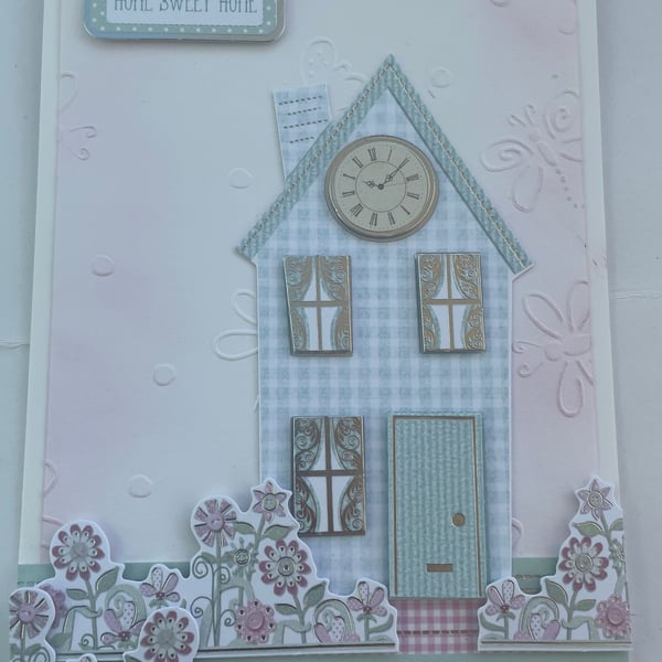 Home sweet home quirky cottage new home card