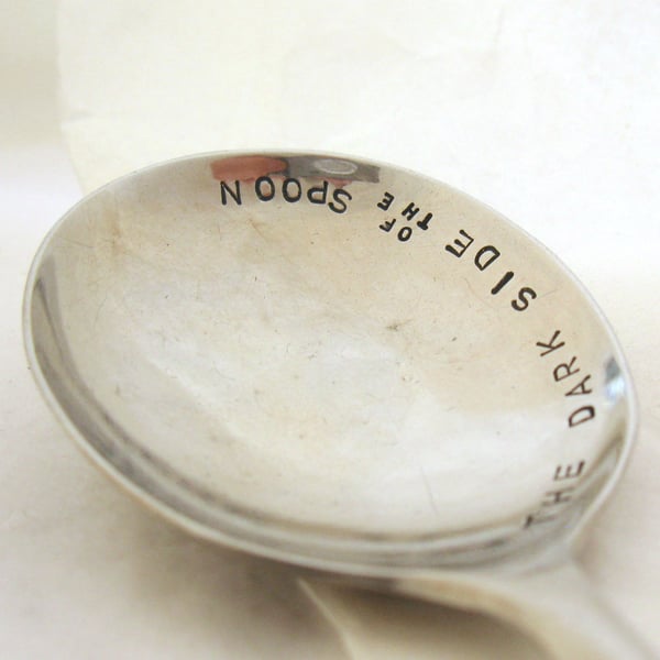 The Dark Side of the Spoon, Handstamped Vintage Fruit Spoon