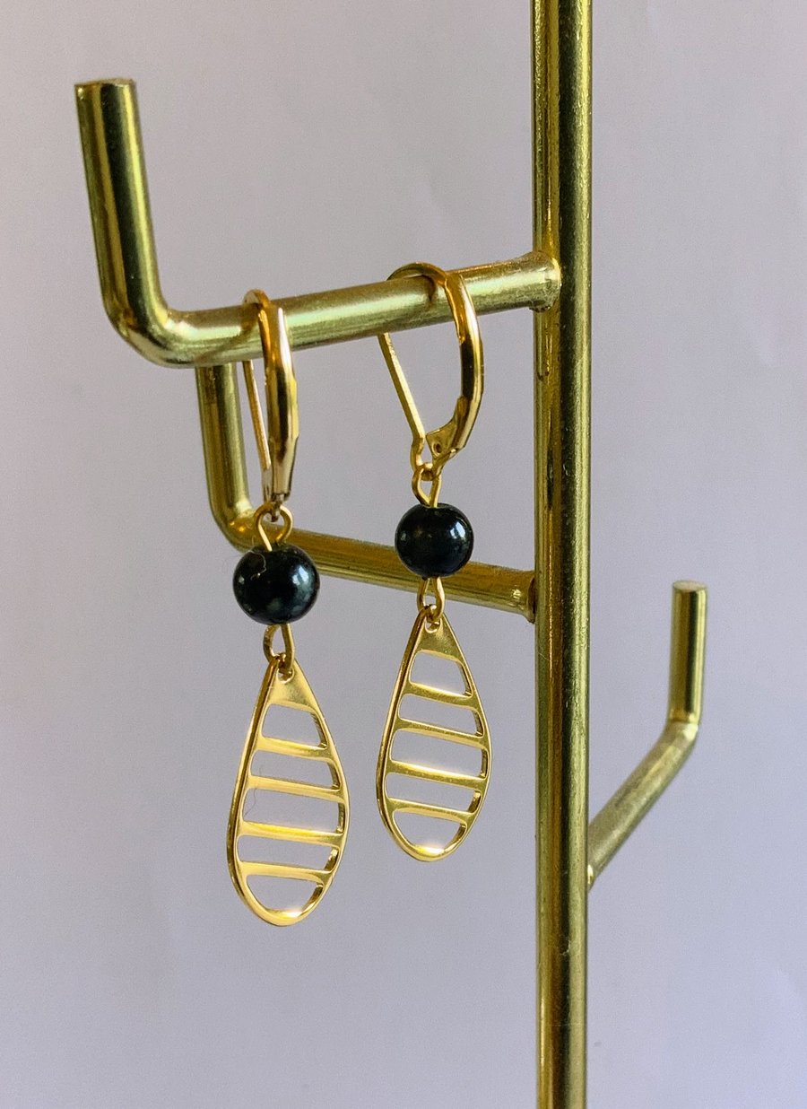 Gold Stainless Steel Earrings