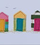 Embroidered Beach Huts Greetings Card - Image 3