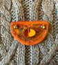 Semi Circle Wool & Silk Brooch - Image 2