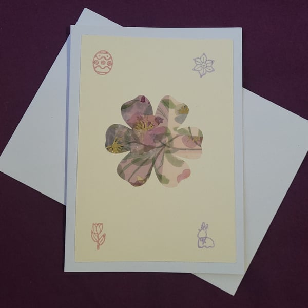 Springtime handmade blank card with white envelope 